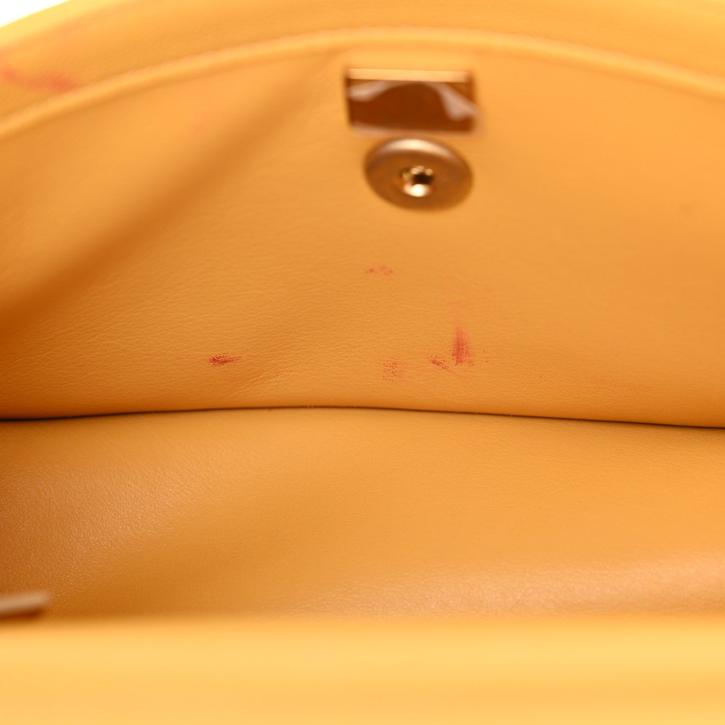 Caviar Quilted Chain Frame Flap Yellow