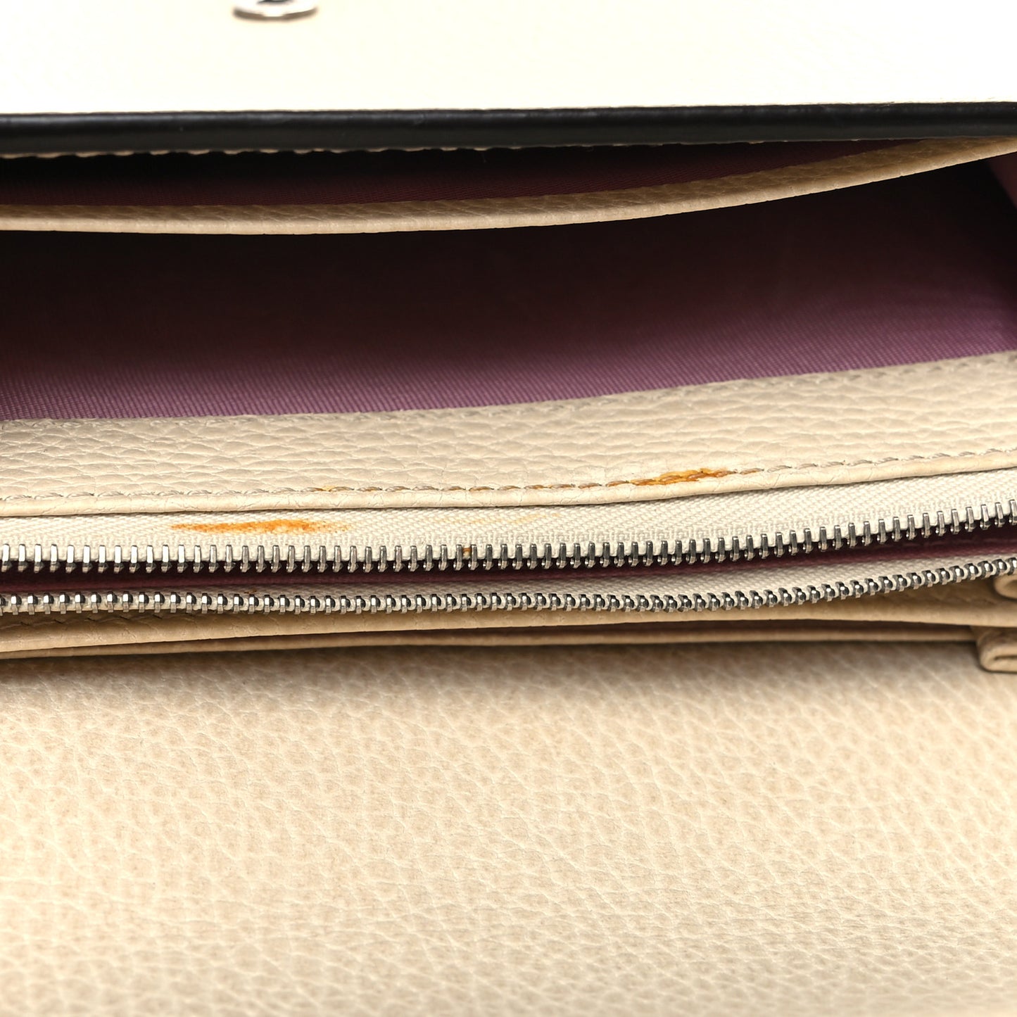 Dollar Calfskin Mini Dionysus Chain Wallet Mystic White