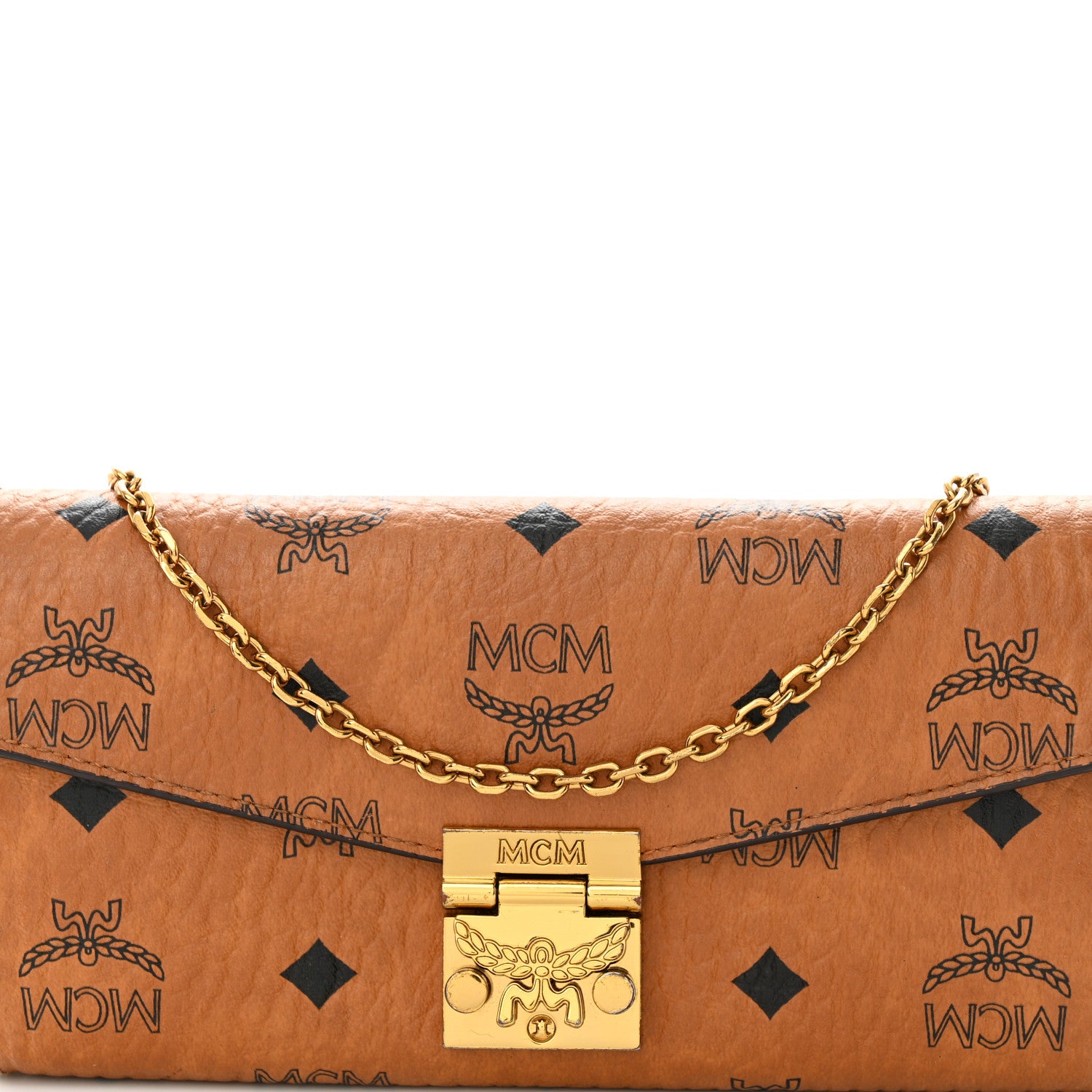MCM Visetos Large Patricia Wallet On Chain Cognac 10 of 15