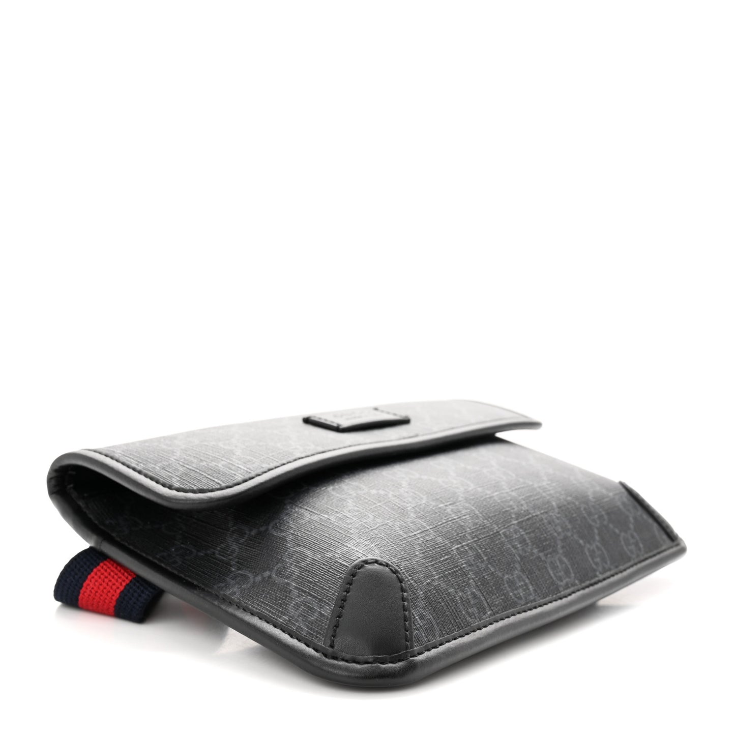 GG Supreme Monogram Web Slim Belt Bag Black Grey