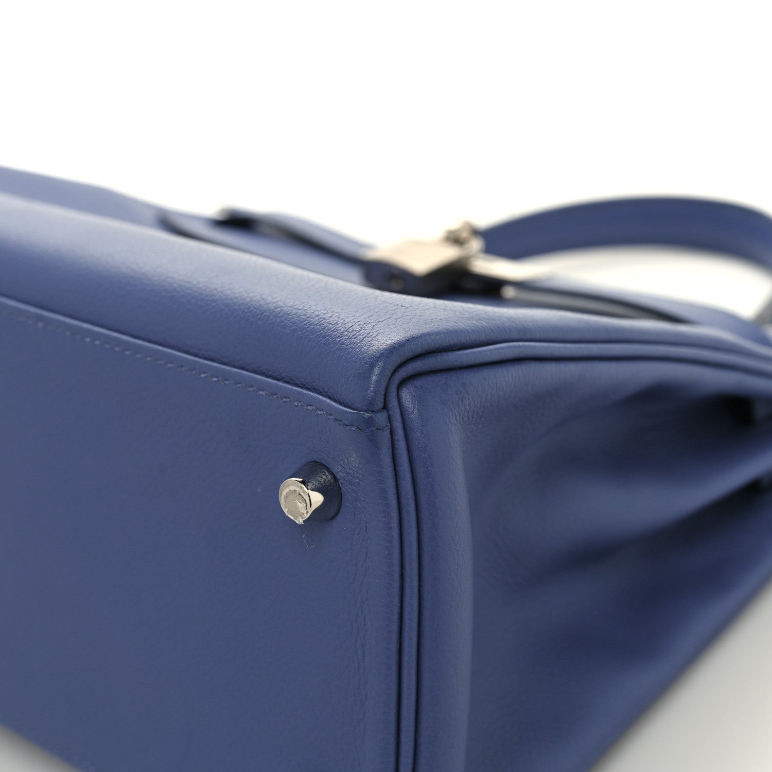 Hermes Evercolor Verso Kelly Retourne 28 Bleu Brighton Orange Poppy 10 of 15