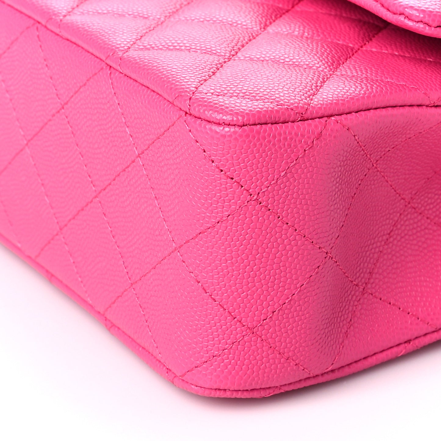 Caviar Quilted Medium Double Flap Pink