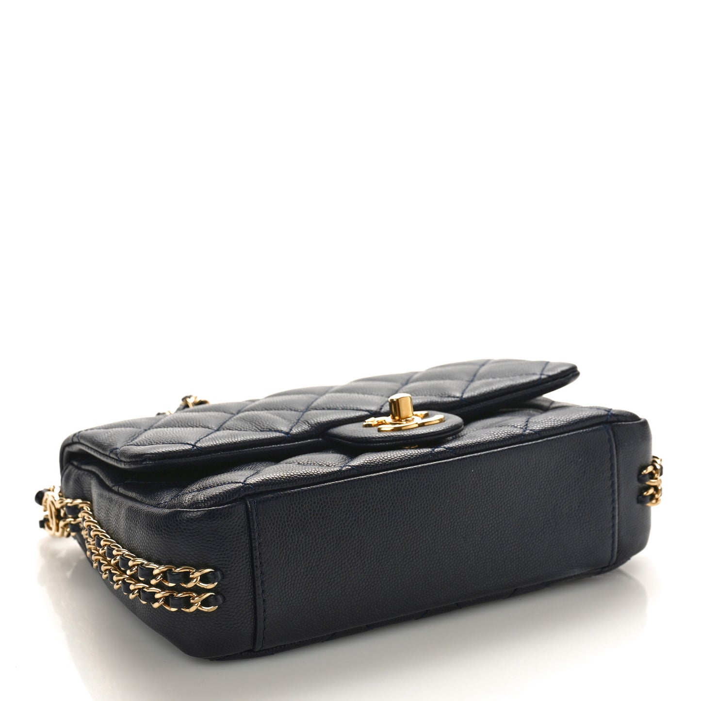 Caviar Quilted Mini CC You Flap Navy