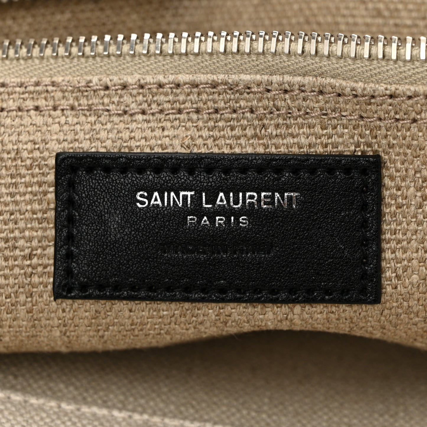 Linen Calfskin Small Rive Gauche Tote Greggio Natural
