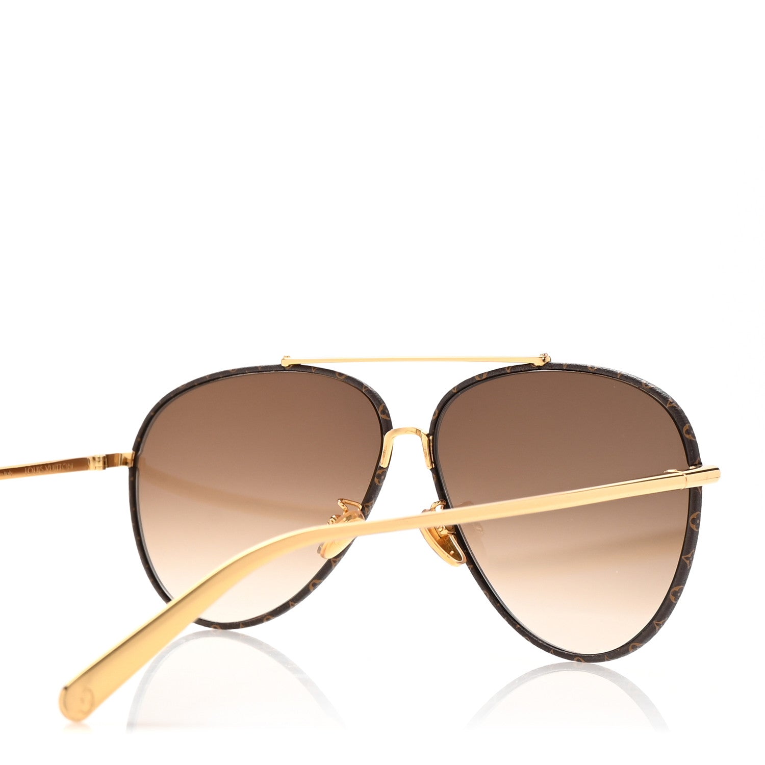 Louis Vuitton Metal Monogram LV First Pilot Sunglasses Z1712U Gold Brown 4 of 7