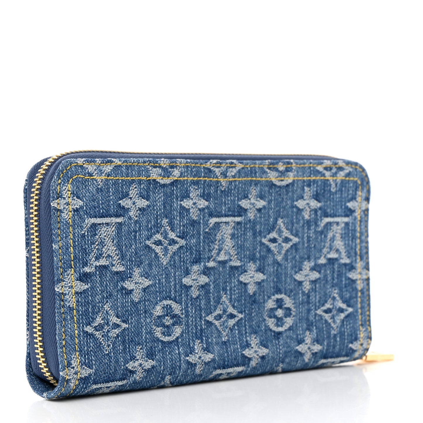 Monogram Denim Zippy Wallet NM Blue