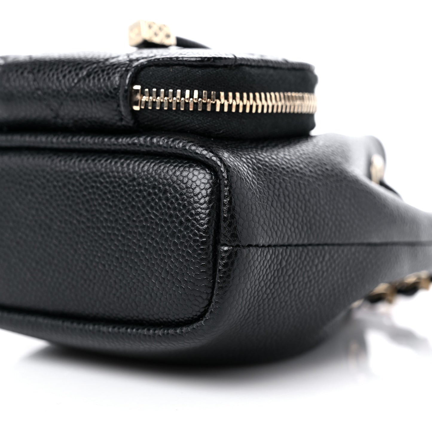 Caviar Quilted Mini CC Pocket Bucket Bag Black