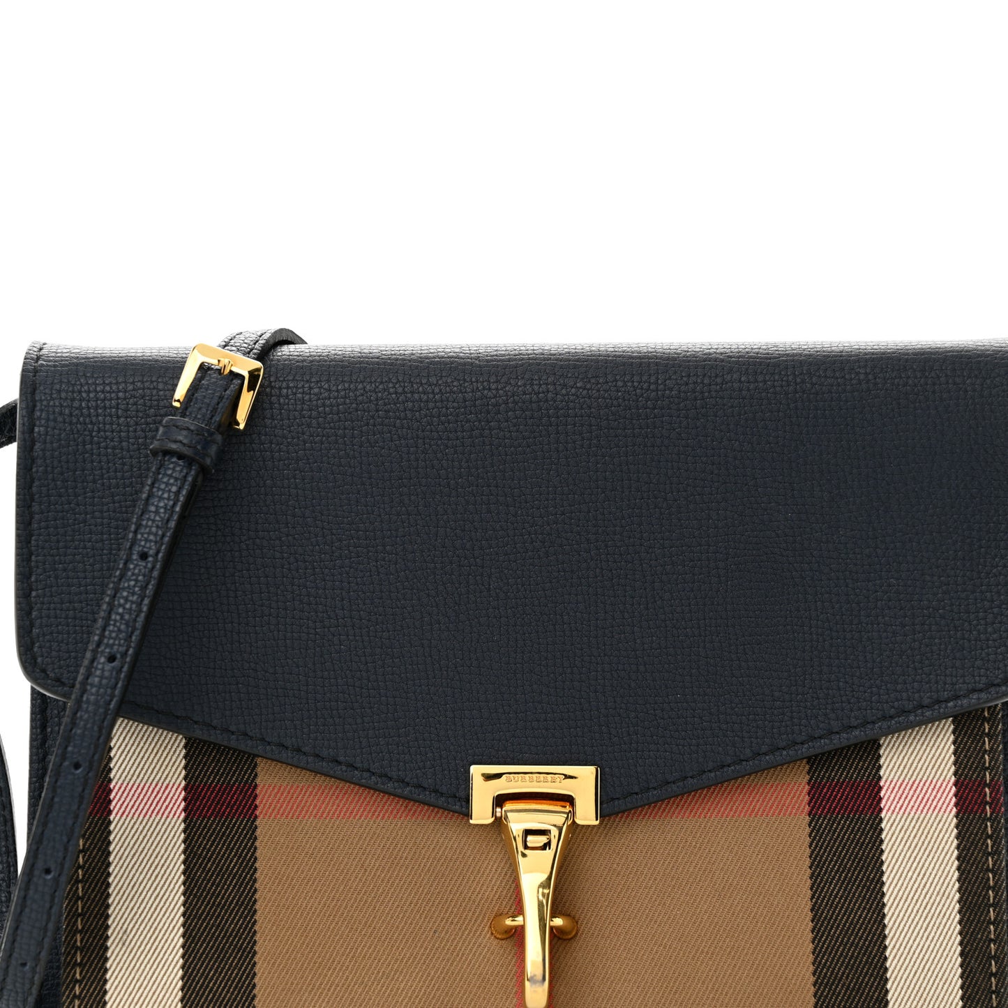 Derby Calfskin House Check Small Macken Crossbody Bag Ink Blue