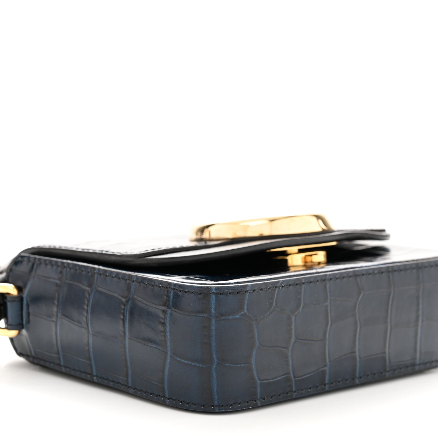 Chloe Calfskin Crocodile Embossed Mini C Double Carry Full Blue 9 of 10