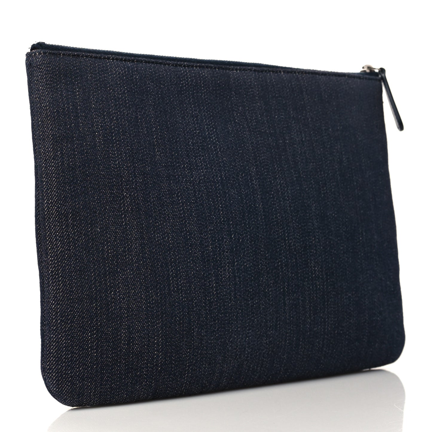Denim Medium Deauville Pouch Clutch Blue Orange