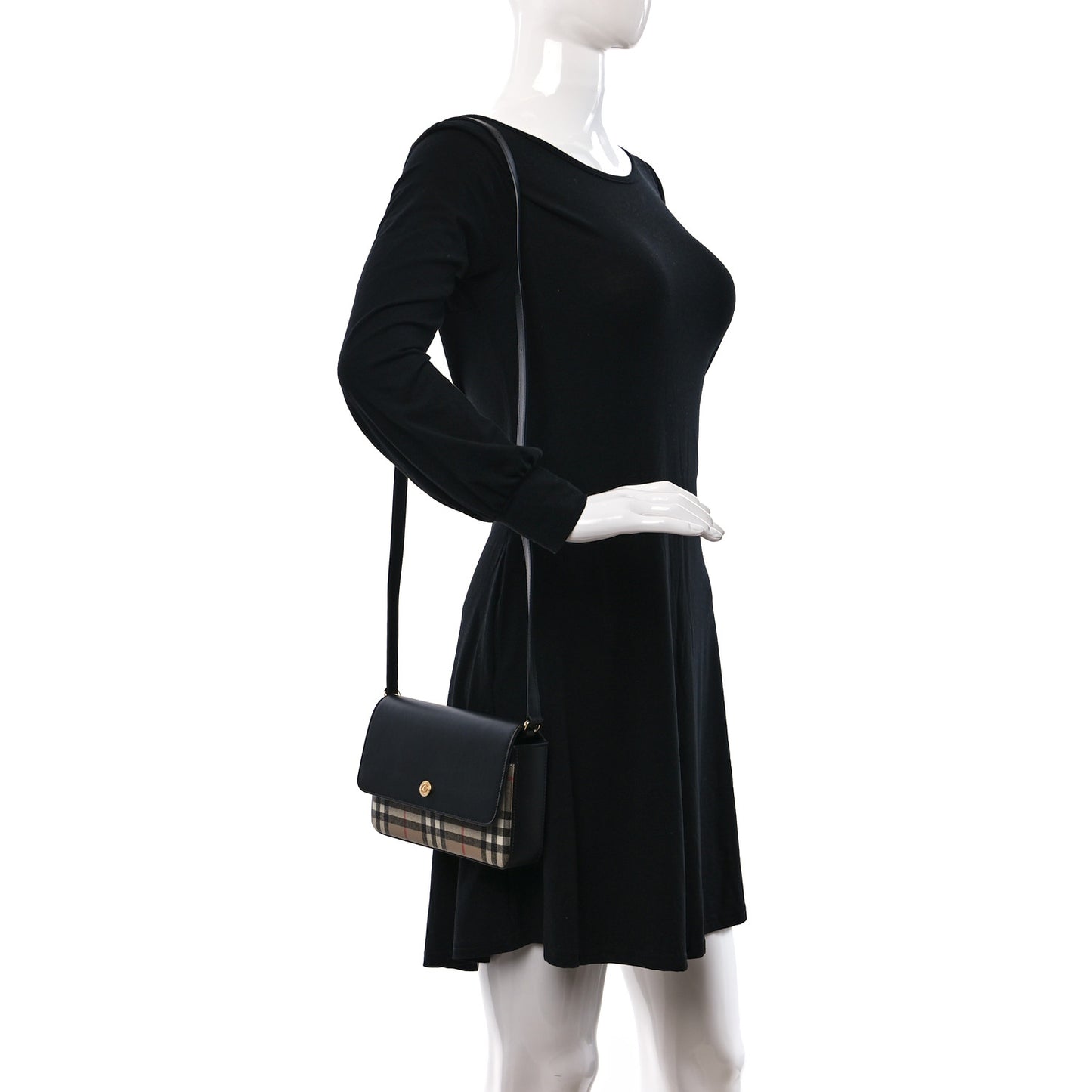 Calfskin Vintage Check New Hampshire Bag Black
