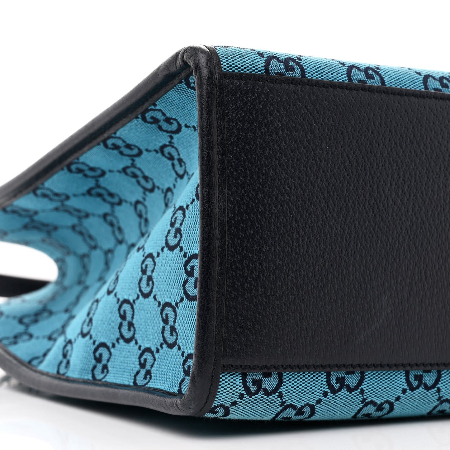 Monogram Multicolor Textured Dollar Calfskin Small Retro Interlocking G Tote Bag Light Blue