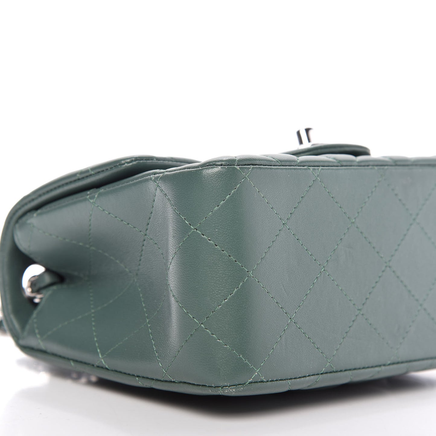 Lambskin Quilted Mini Square Flap Green