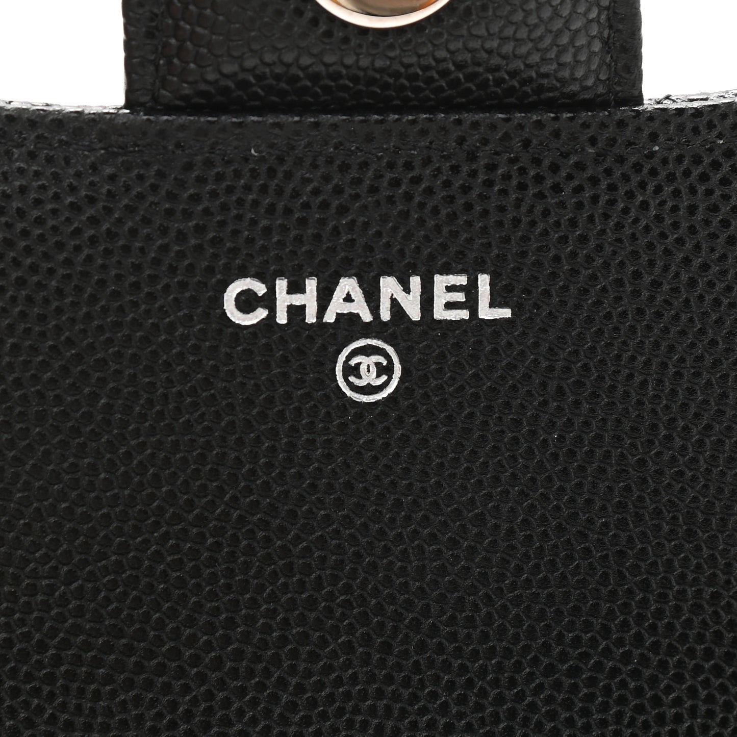 Caviar Quilted Glasses Case With Chain Black