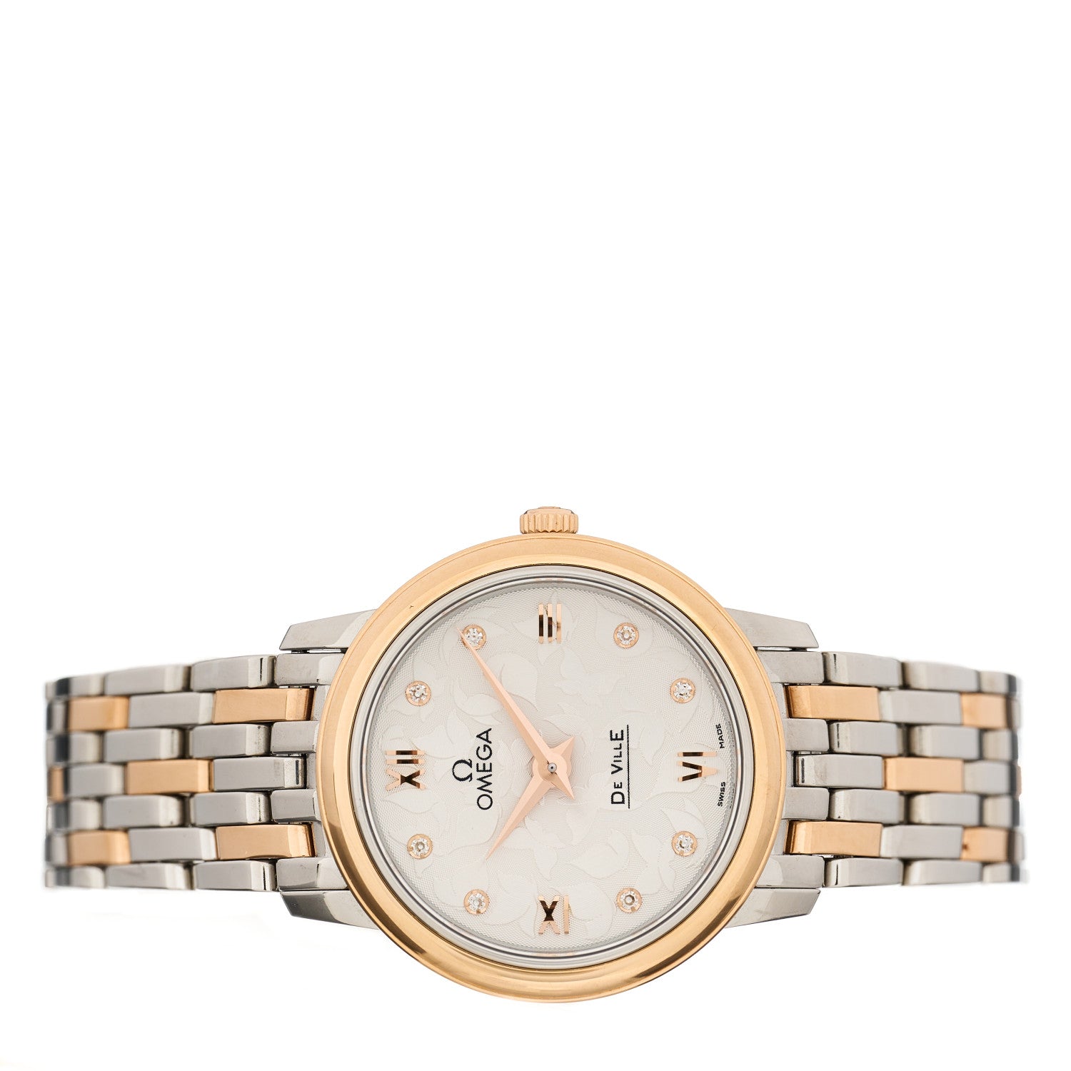 Omega Stainless Steel 18K Red Gold Mother of Pearl 27mm De Ville Prestige Quartz Watch 424.20.27.60.52.002 2 of 5