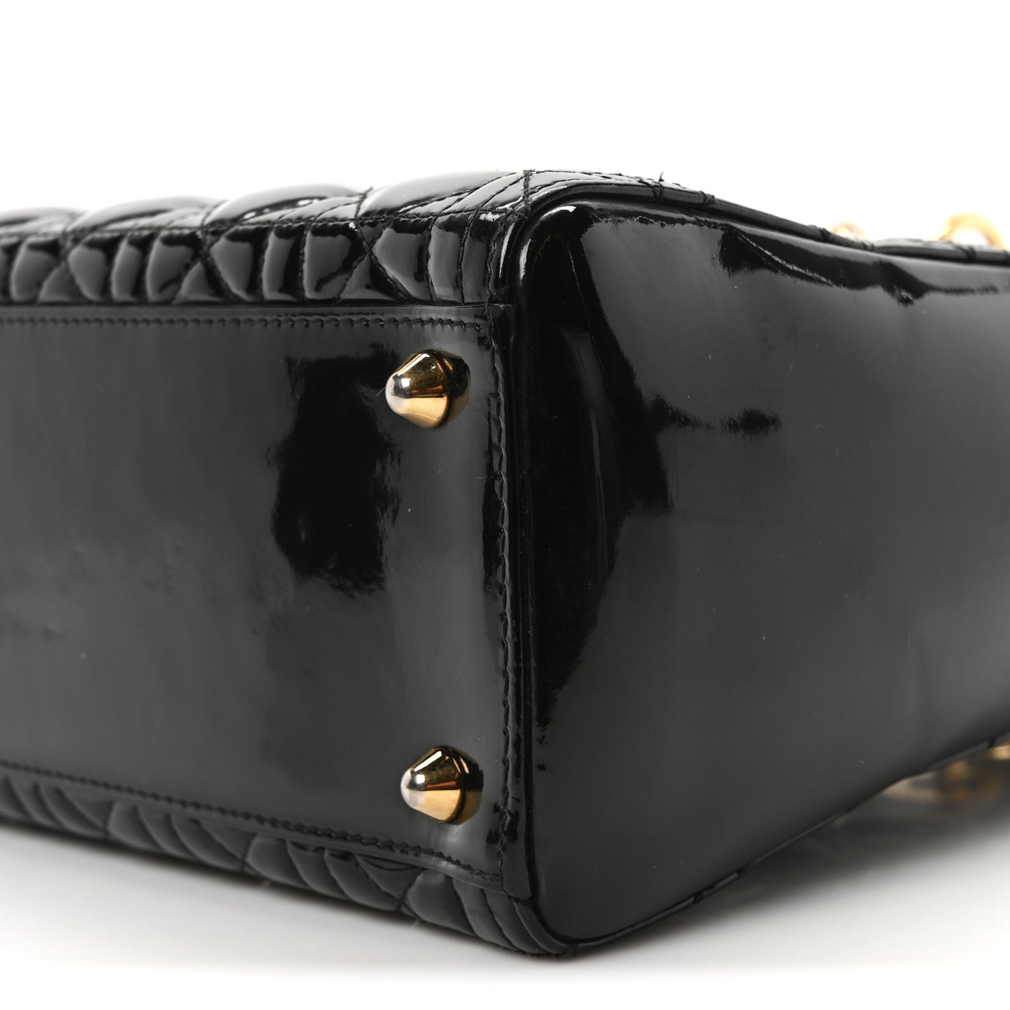 Patent Cannage Large Lady Dior Black