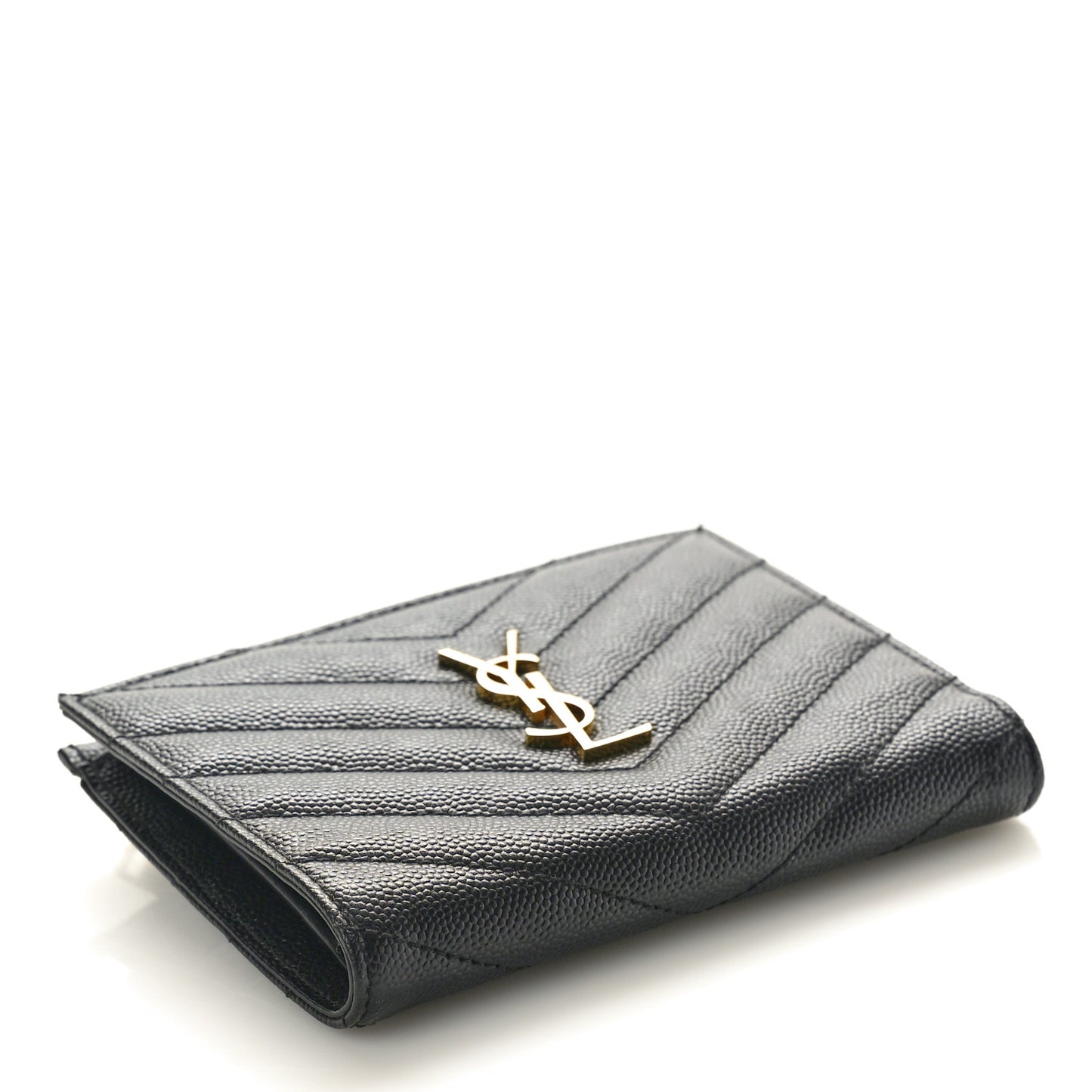 Grain De Poudre Matelasse Chevron Monogram Zipped Card Case Black