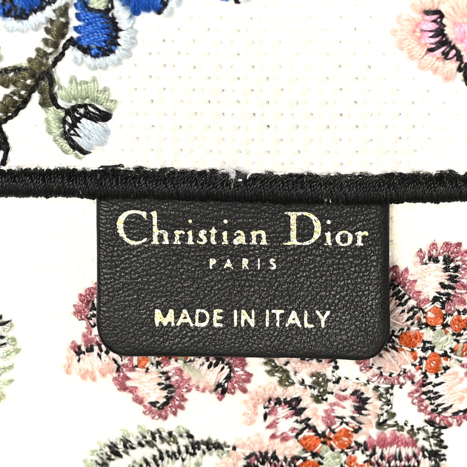 Christian Dior Raffia Embroidered Petites Fleurs Medium Book Tote White Multicolor 6 of 9
