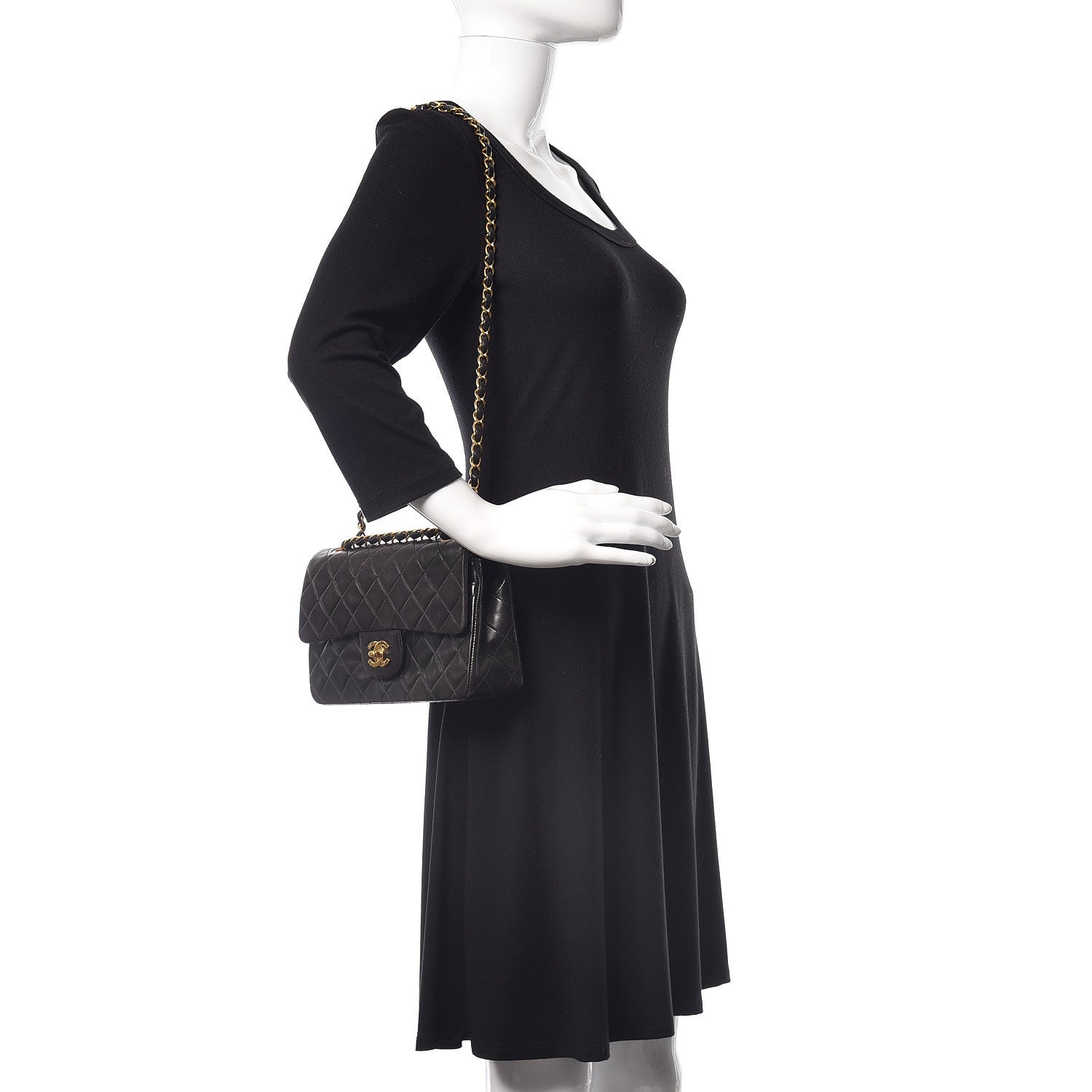 Chanel Lambskin Quilted Small Double Flap Black 2 of 16