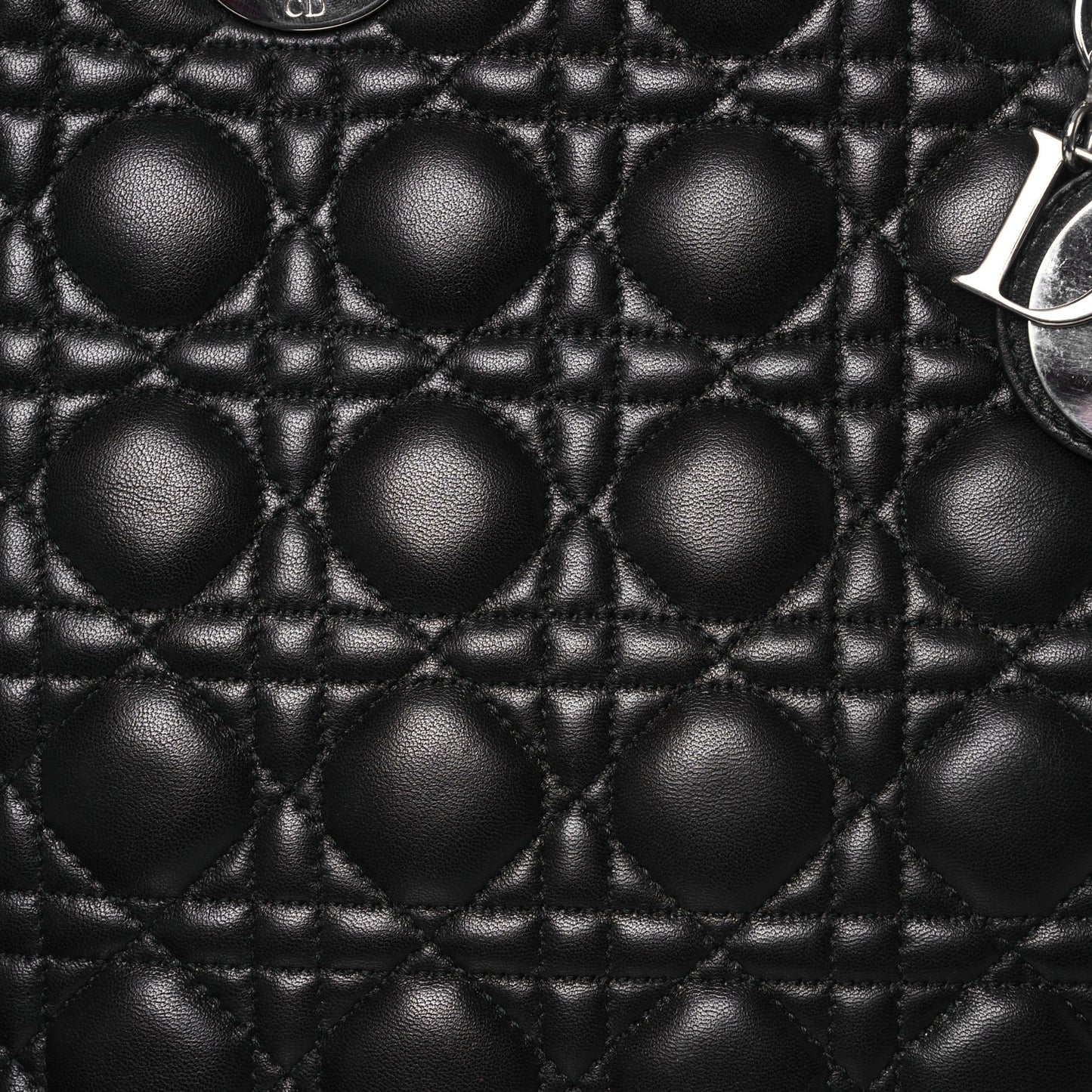 Lambskin Cannage Large Lady Dior Black