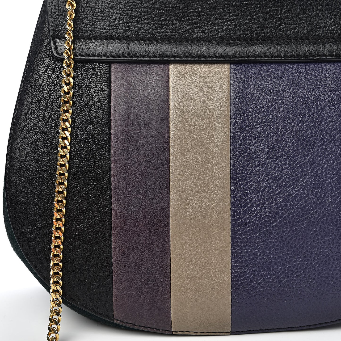 Suede Calfskin Patchwork Drew Shoulder Bag Black