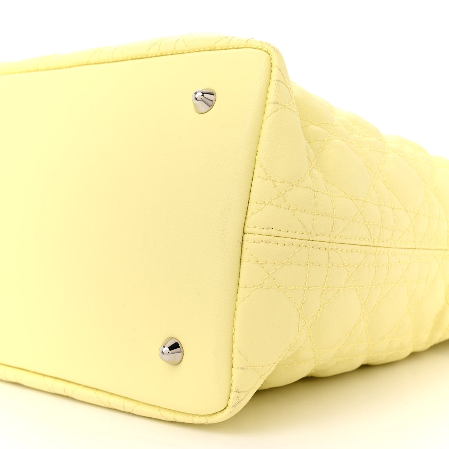 Coated Canvas Cannage Medium Panarea Tote Light Yellow