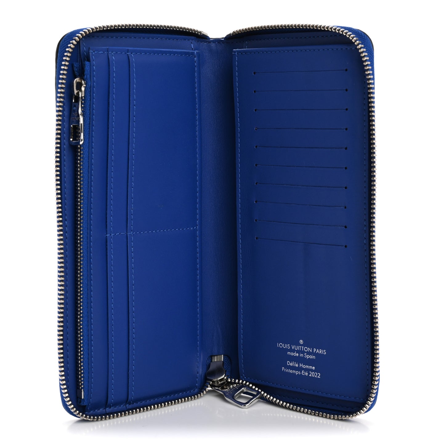 Taurillon Illusion Zippy Vertical Wallet Bleu Rose