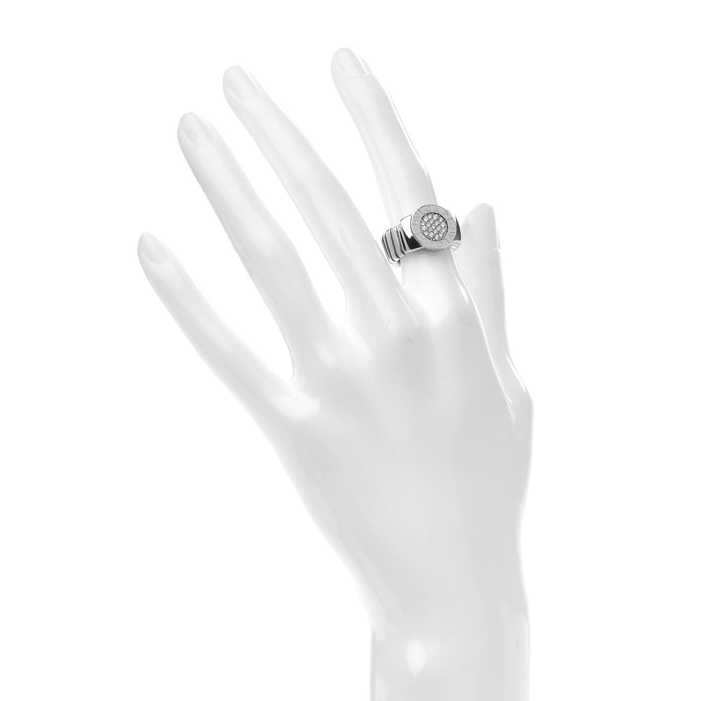 18K White Gold Diamond Tubogas Ring 47 4