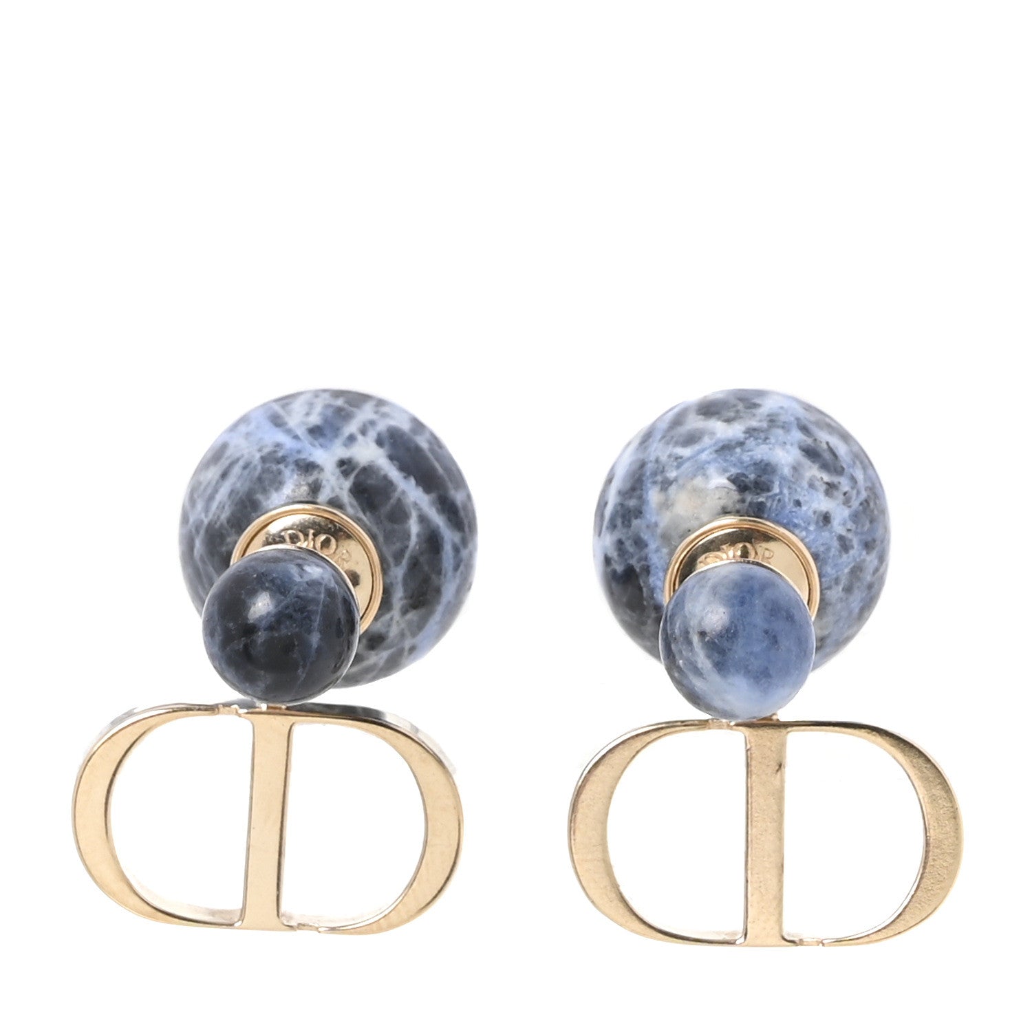 Christian Dior Marble CD Tribal Earrings Blue 1875216 – FASHIONPHILE