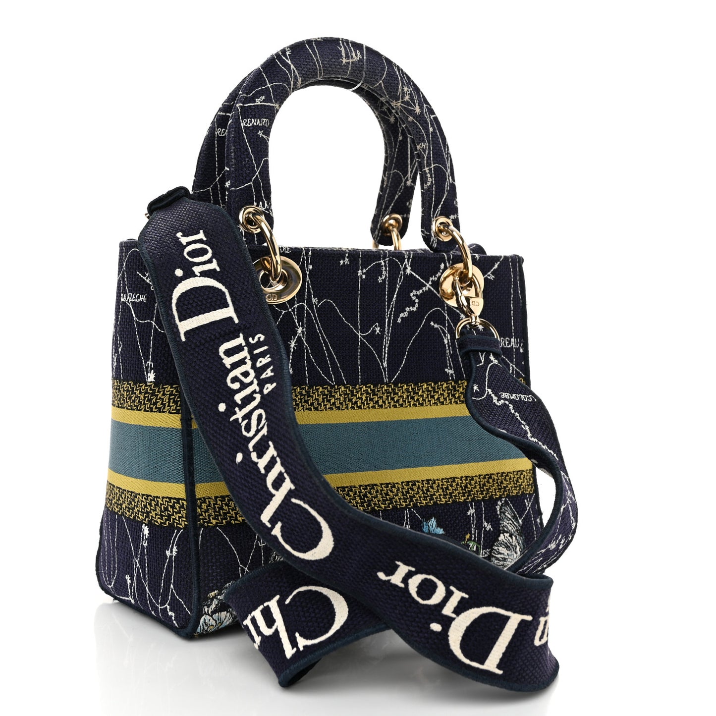 Canvas Embroidered Zodiac Medium Lady D-Lite Blue Multicolor