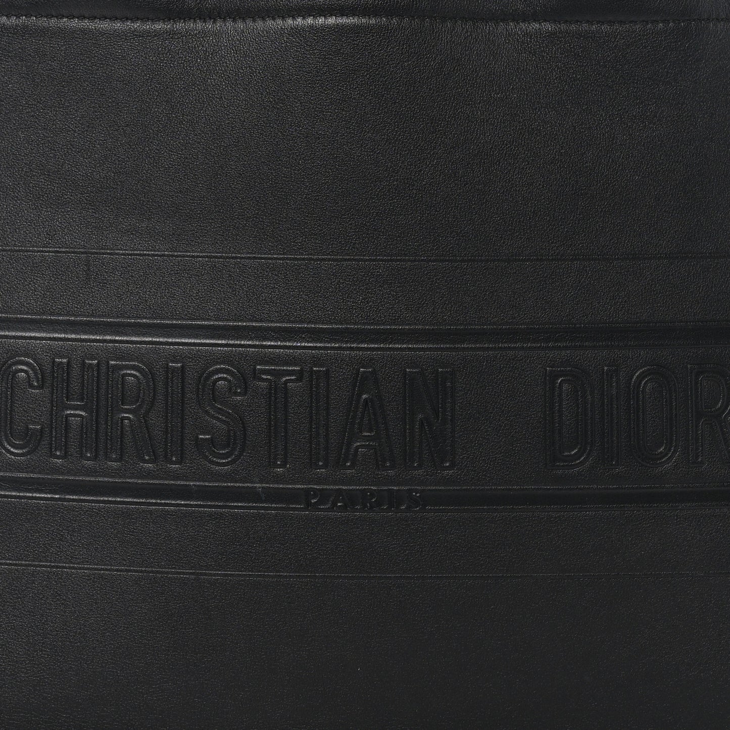 Calfskin Embossed Medium Book Tote Black