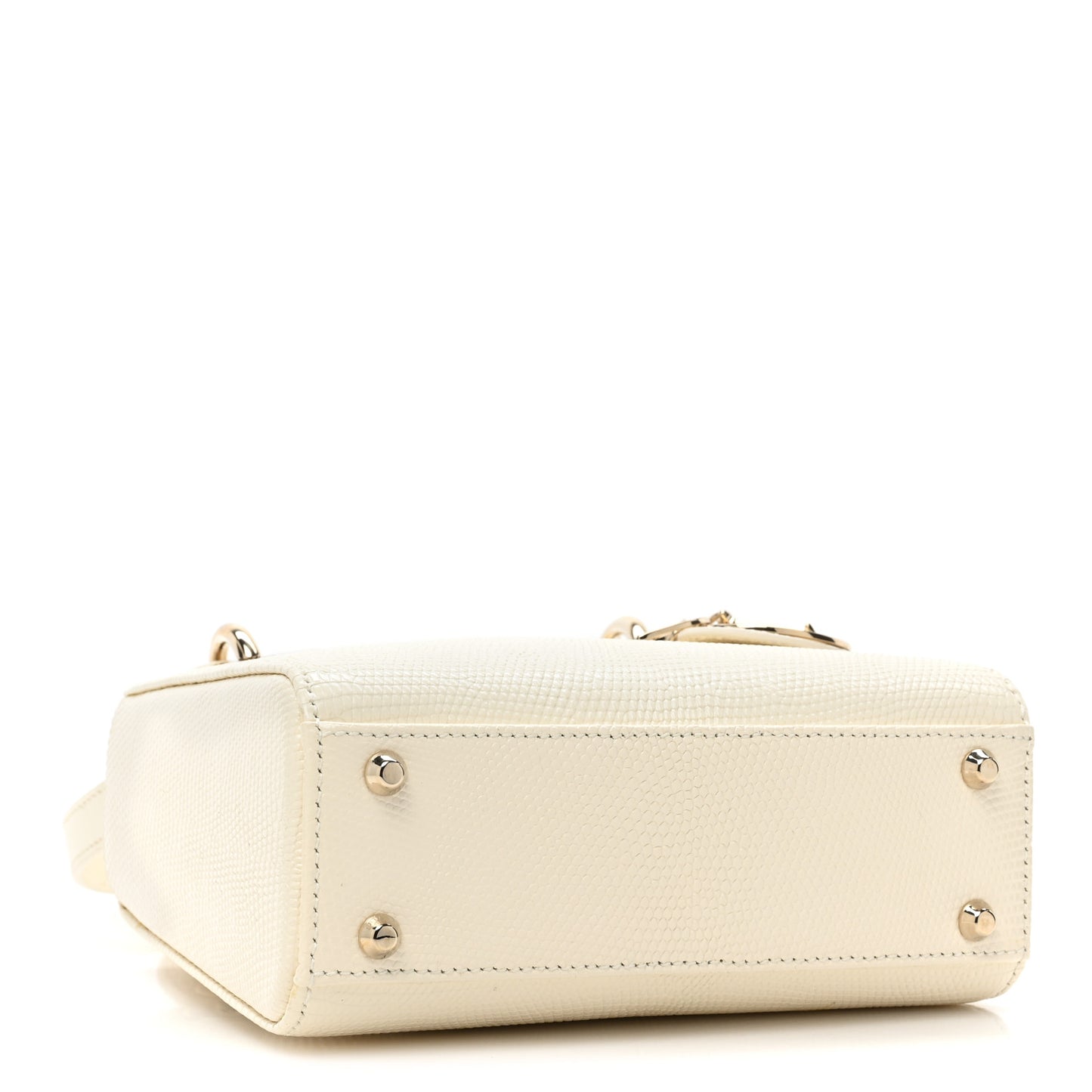 Lizard Mini Lady Dior White