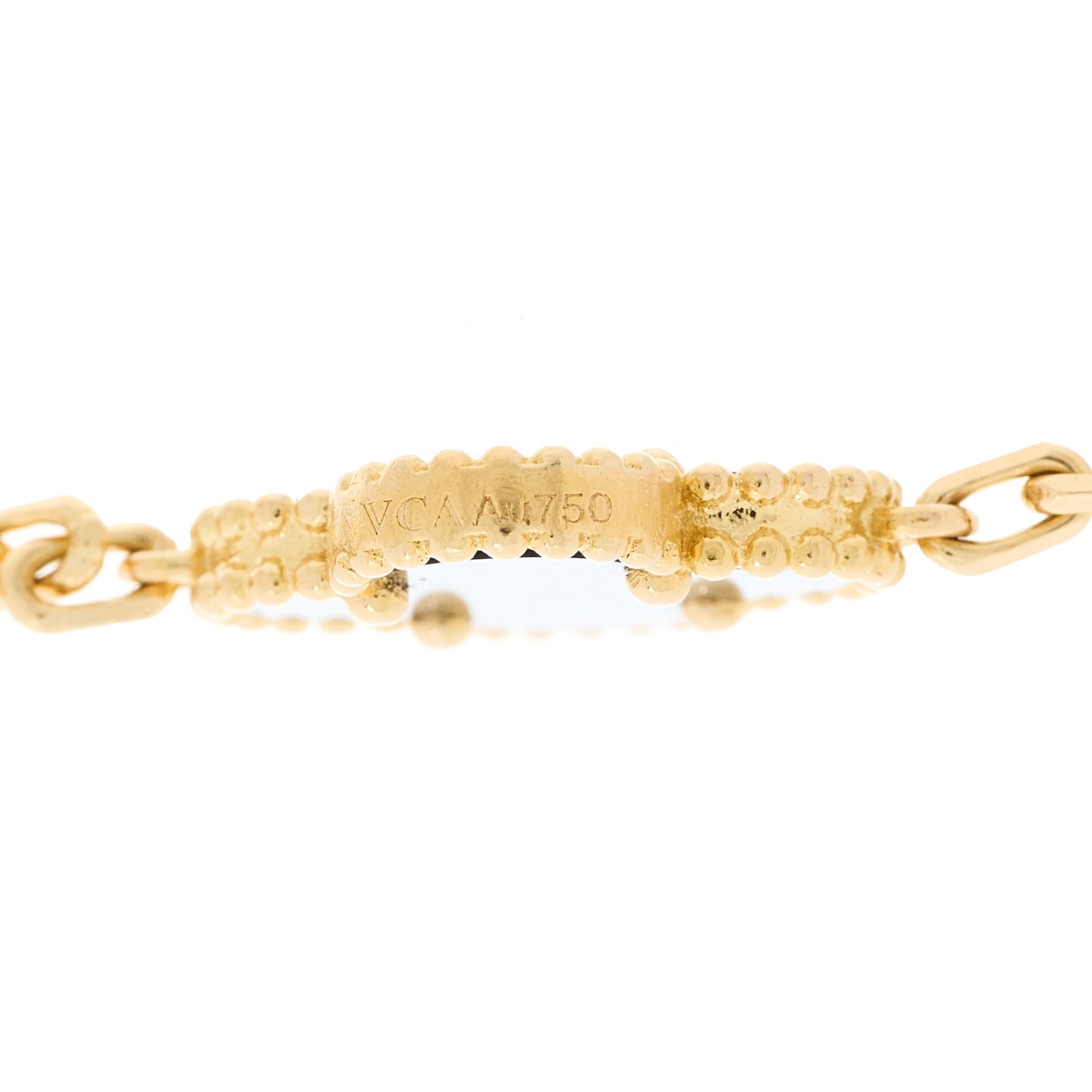 18K Yellow Gold Black Onyx 5 Motifs Vintage Alhambra Bracelet