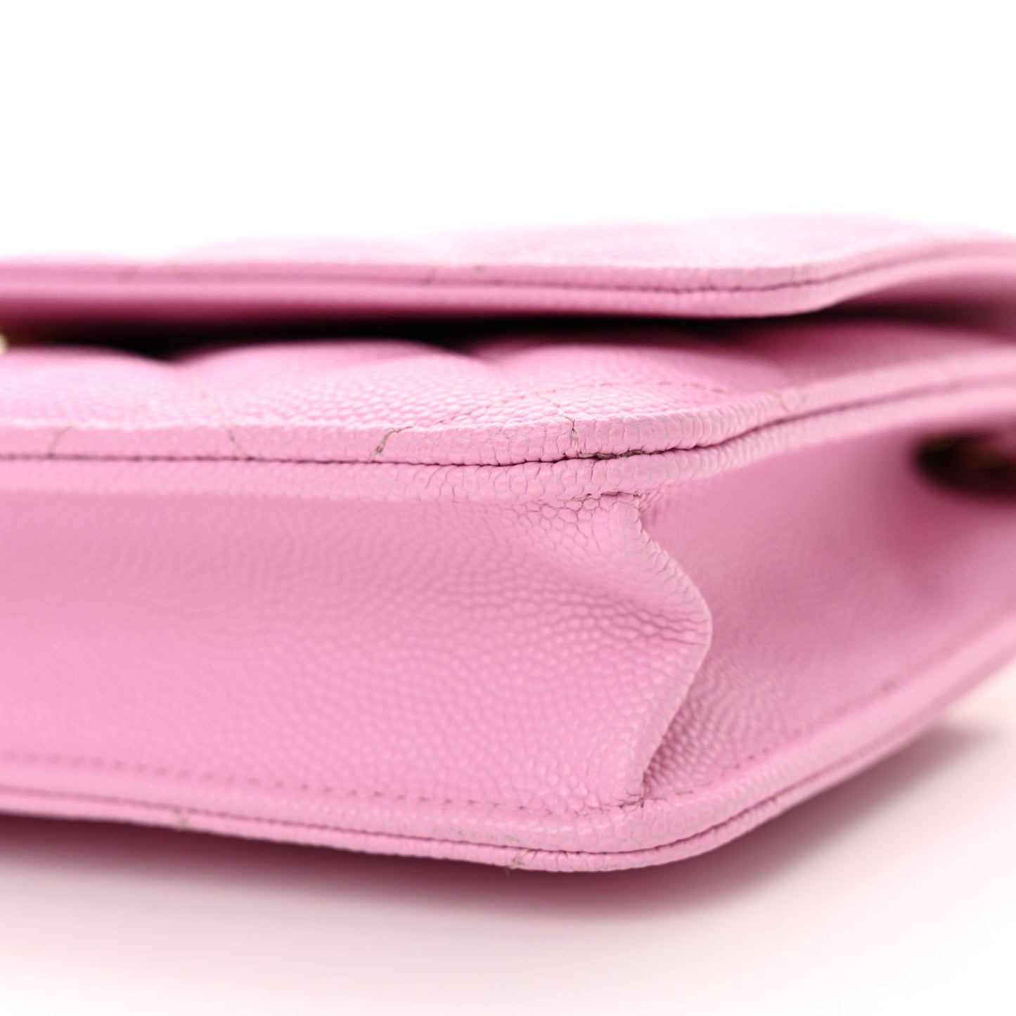 Caviar Quilted Wallet on Chain WOC Pink