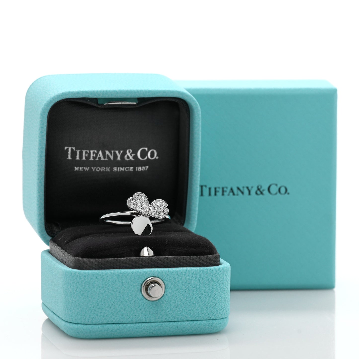 Platinum Diamond Paper Flowers Ring 54 7