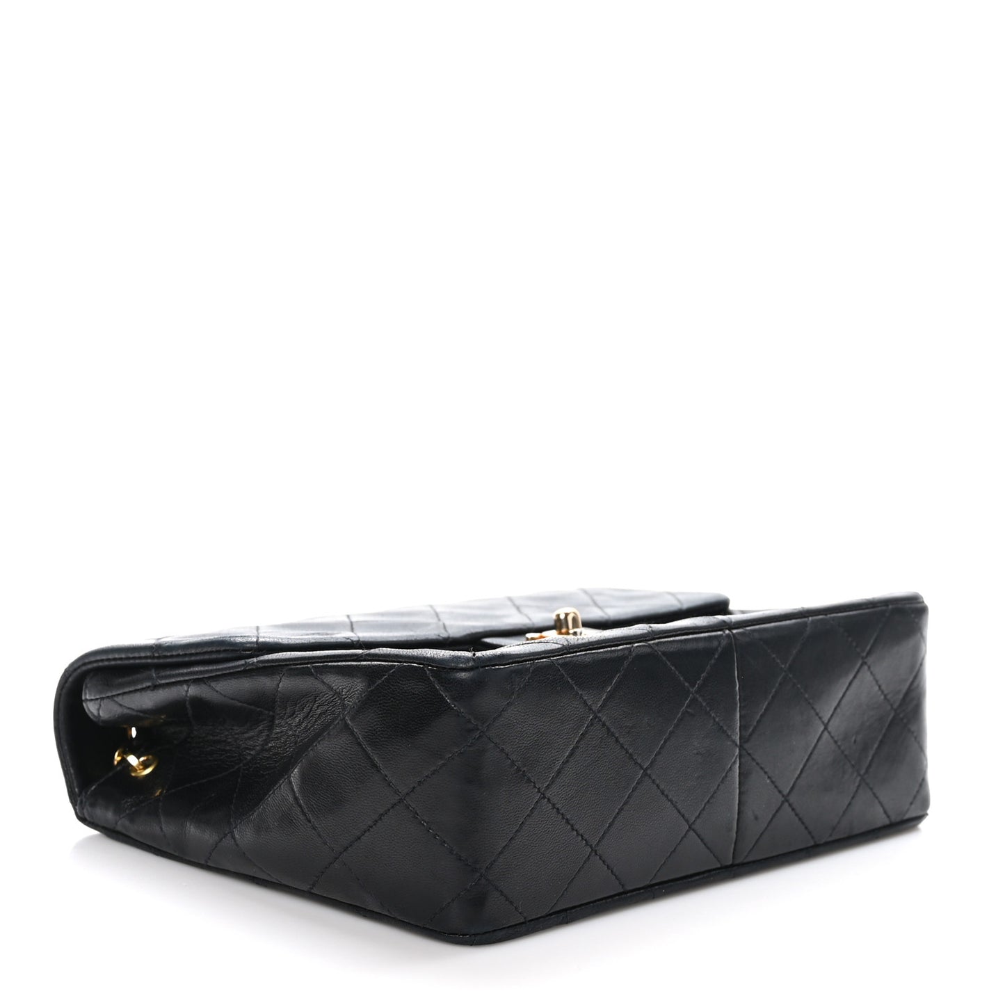 Lambskin Quilted Mini Square Flap Bag Black