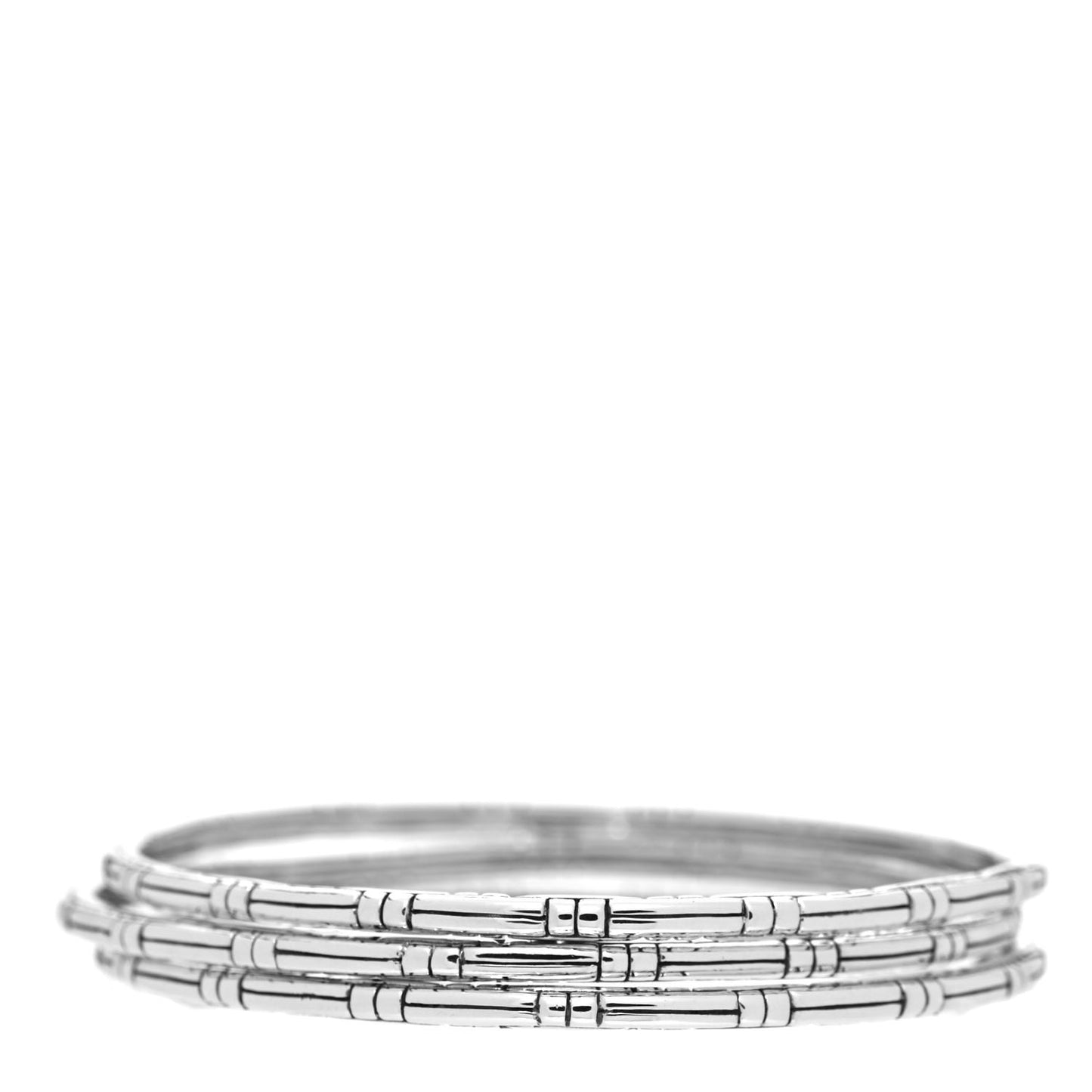 Sterling Silver Kali Slim Bangle Bracelet Set of 3