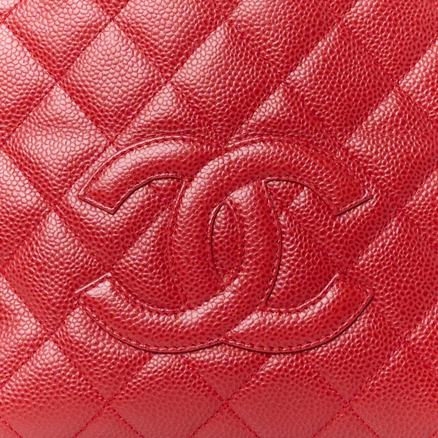 Caviar Quilted Petit Timeless Shopping Tote PTT Red