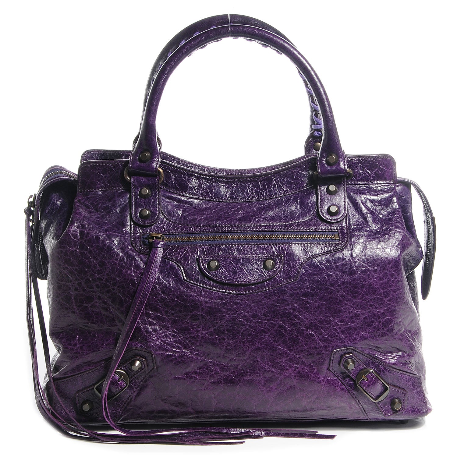 【最終】BALENCIAGA ハンドバッグ パープル Balenciaga Chevre Step Bag Violet 83116 – FASHIONPHILE