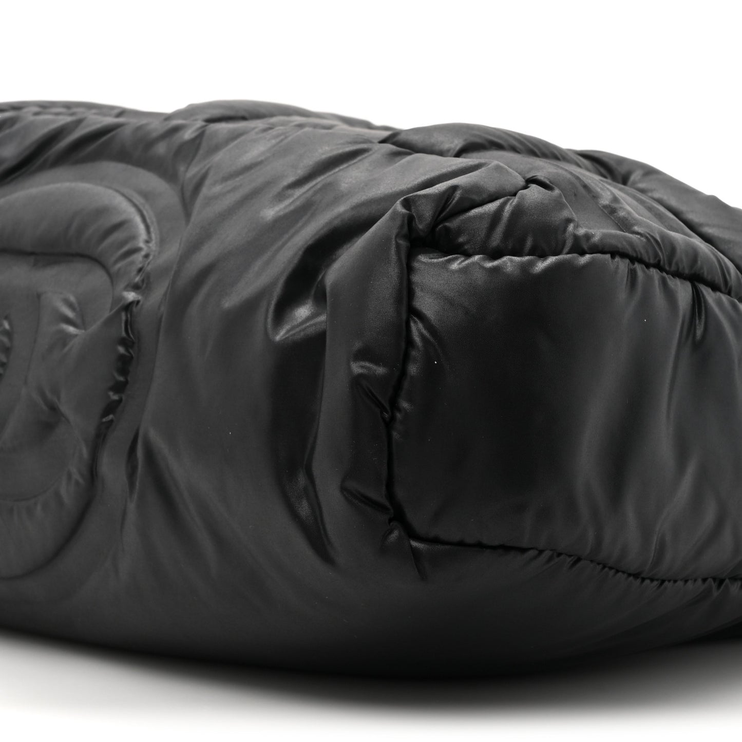 Nylon Tweed Coco Neige Messenger Bag Black