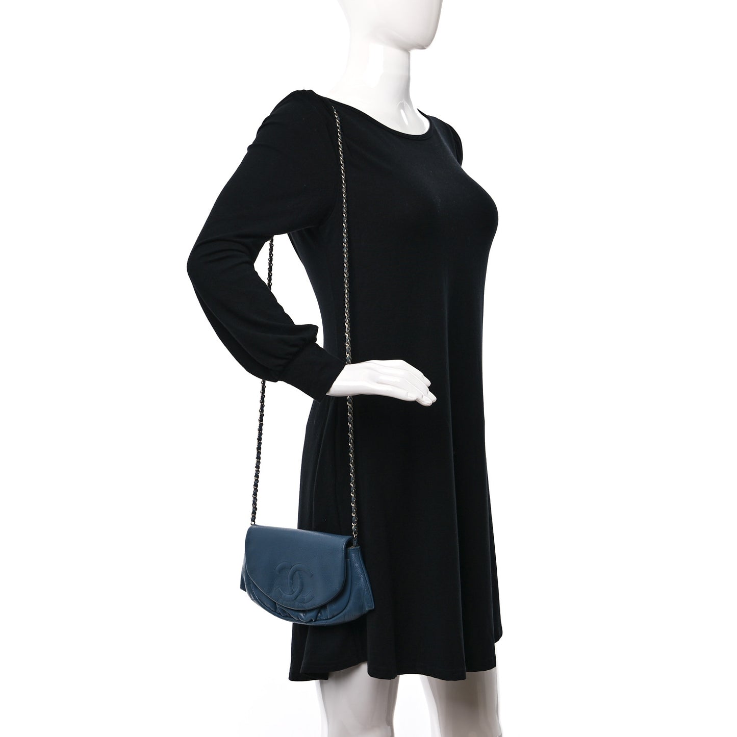 Caviar Half Moon Wallet On Chain WOC Blue