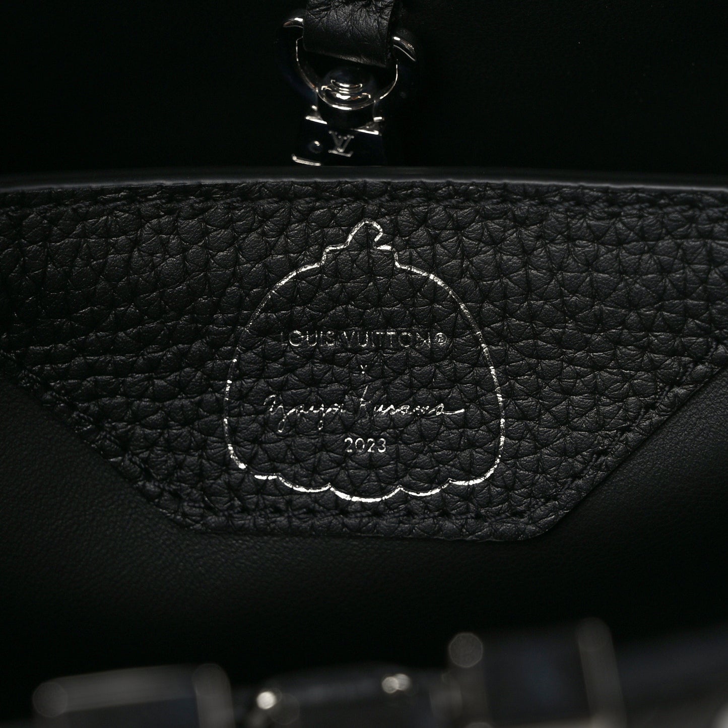 LOUIS VUITTON LV X YK Taurillon Capucines BB Black White