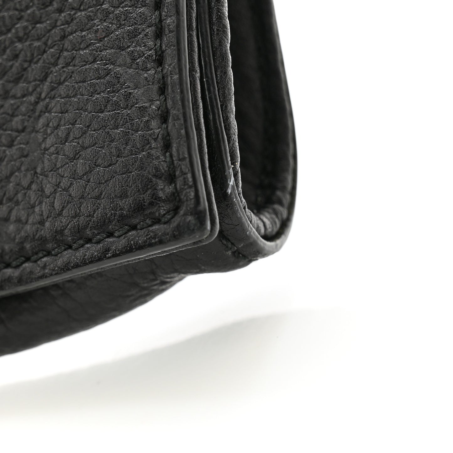 Pebbled Calfskin Medium Soho Clutch Black