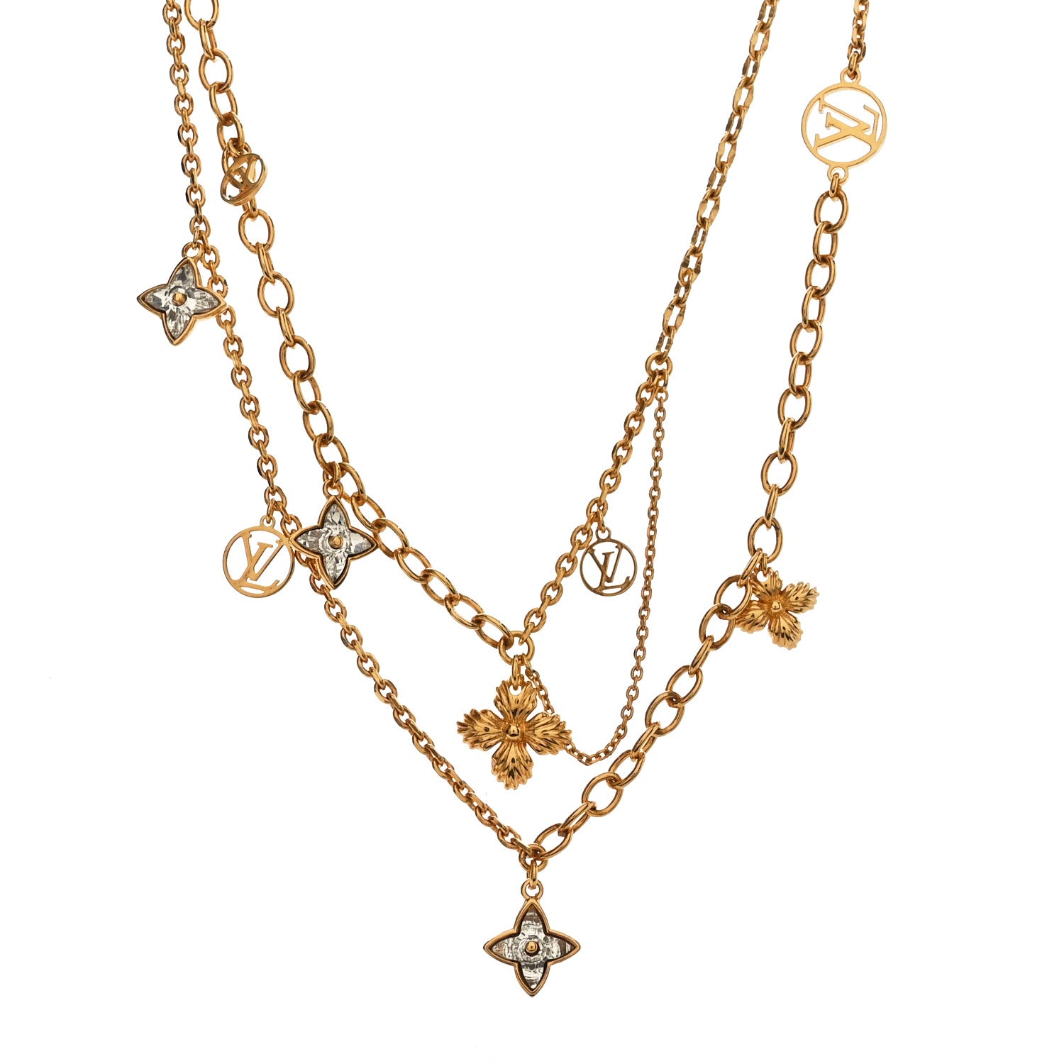 Louis Vuitton Metal Crystal Blooming Supple Necklace 1817505