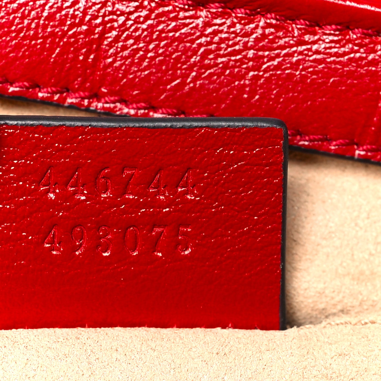 Monogram Azalea Calfskin Matelasse Diagonal Mini GG Marmont Shoulder Bag Beige Ebony New Cherry Red