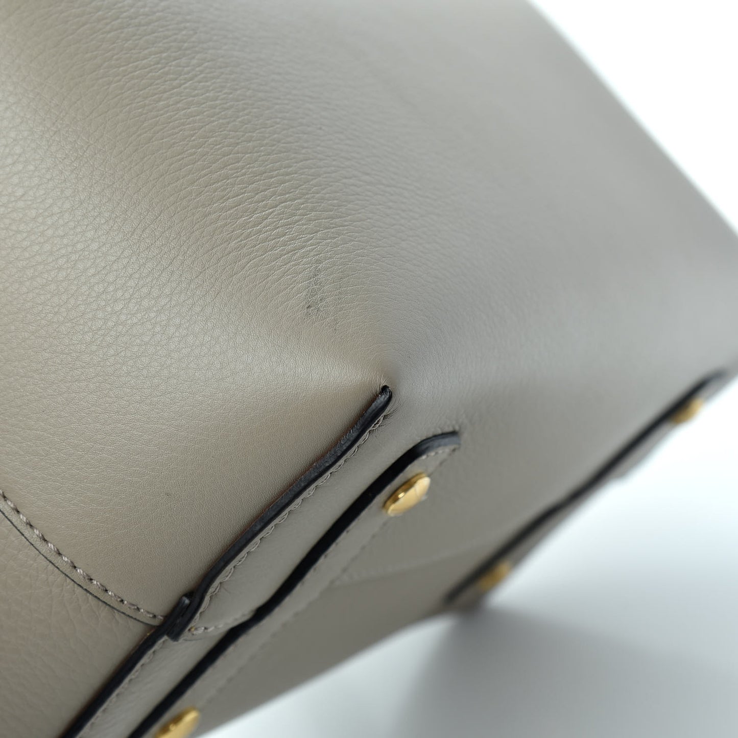 Soft Grain Calfskin Small Belt Bag Mineral Grey