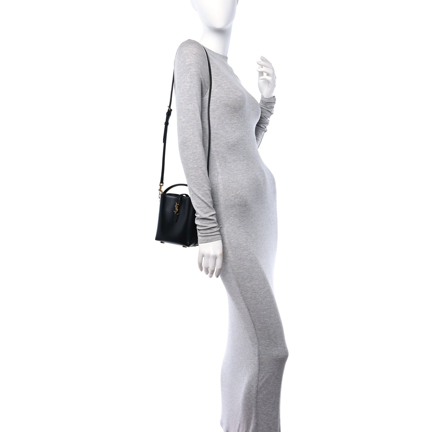 Shiny Calfskin Le 37 Mini Bucket Bag Black