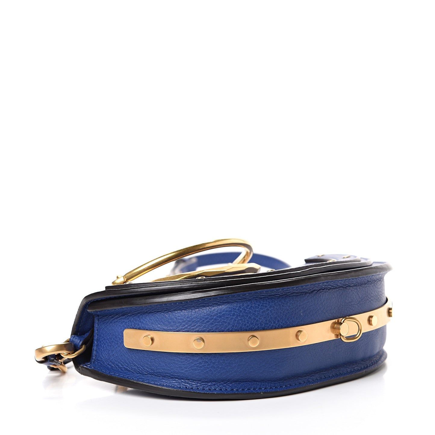 Calfskin Small Nile Bracelet Minaudiere Bag Majesty Blue