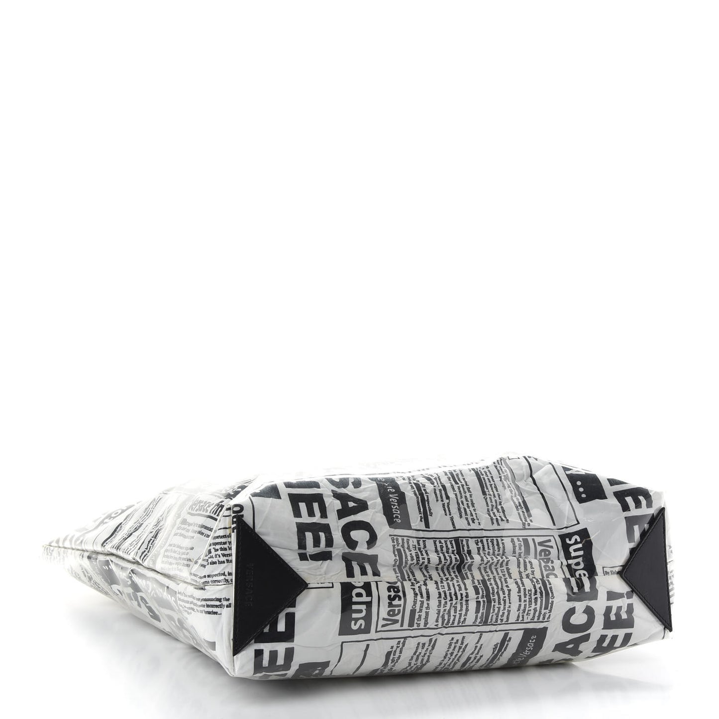 PVC Tabloid Print Shopping Bag White Multicolor