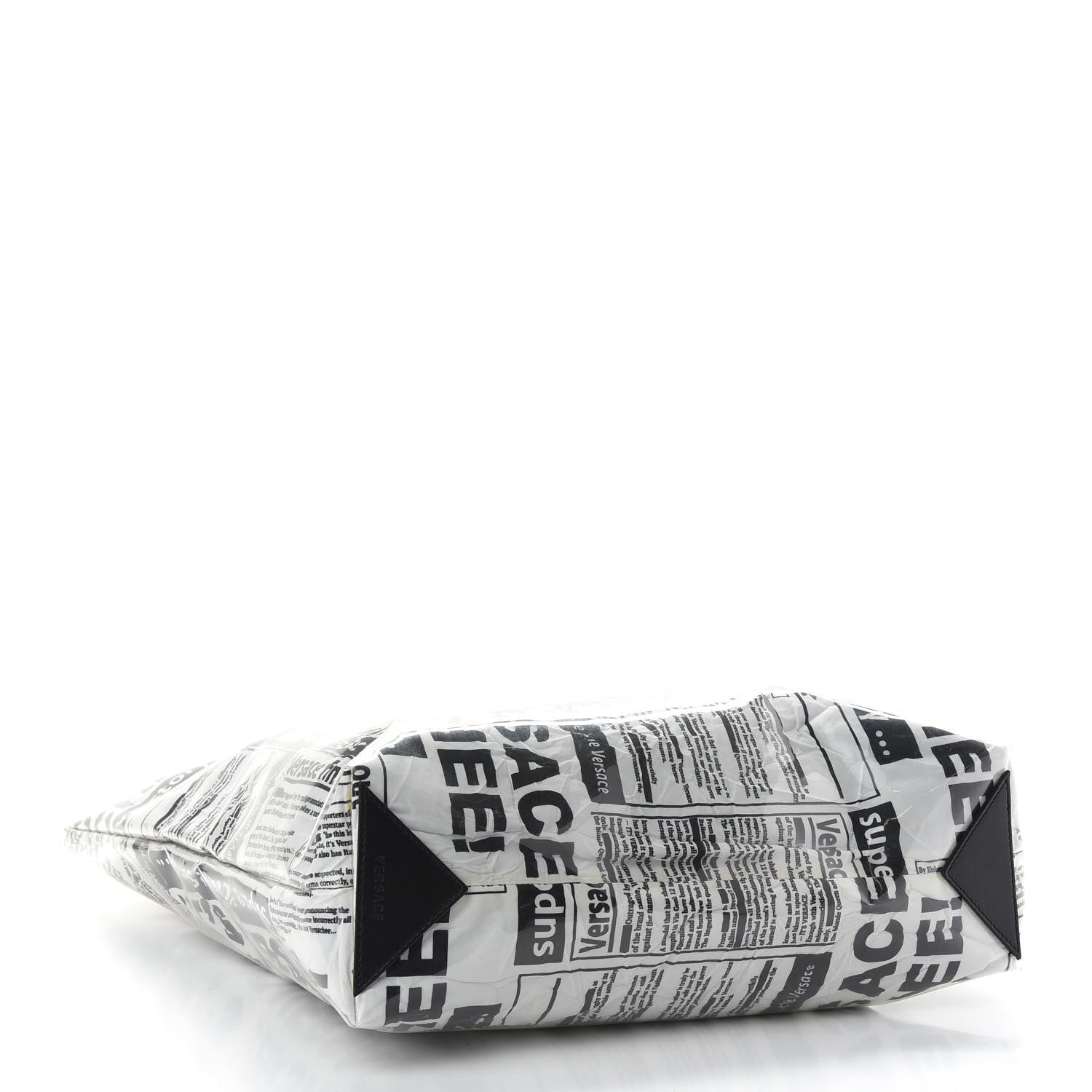 Versace PVC Tabloid Print Shopping Bag White Multicolor 4 of 12